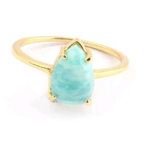 Amazonite pear cut ring